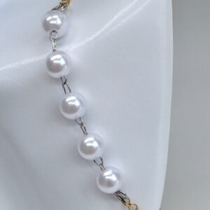 glansmix armband met parels en goud zilverkleurige details 2