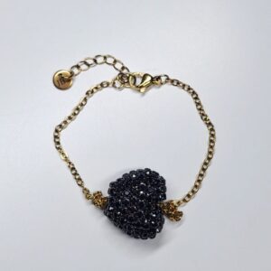 black heart goud armband