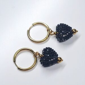 black heart goud oorbellen