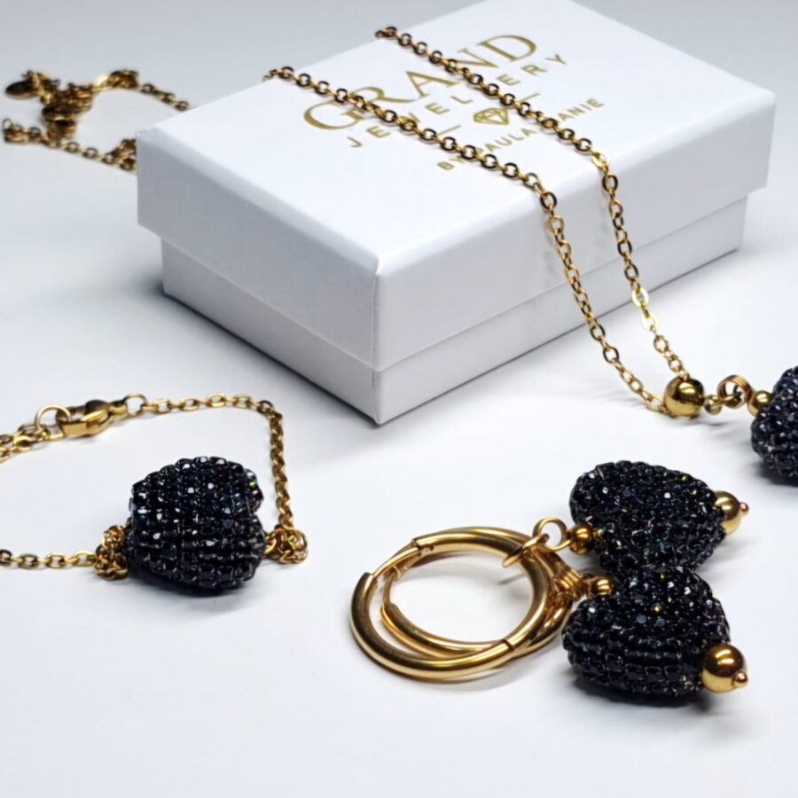 black heart goud set