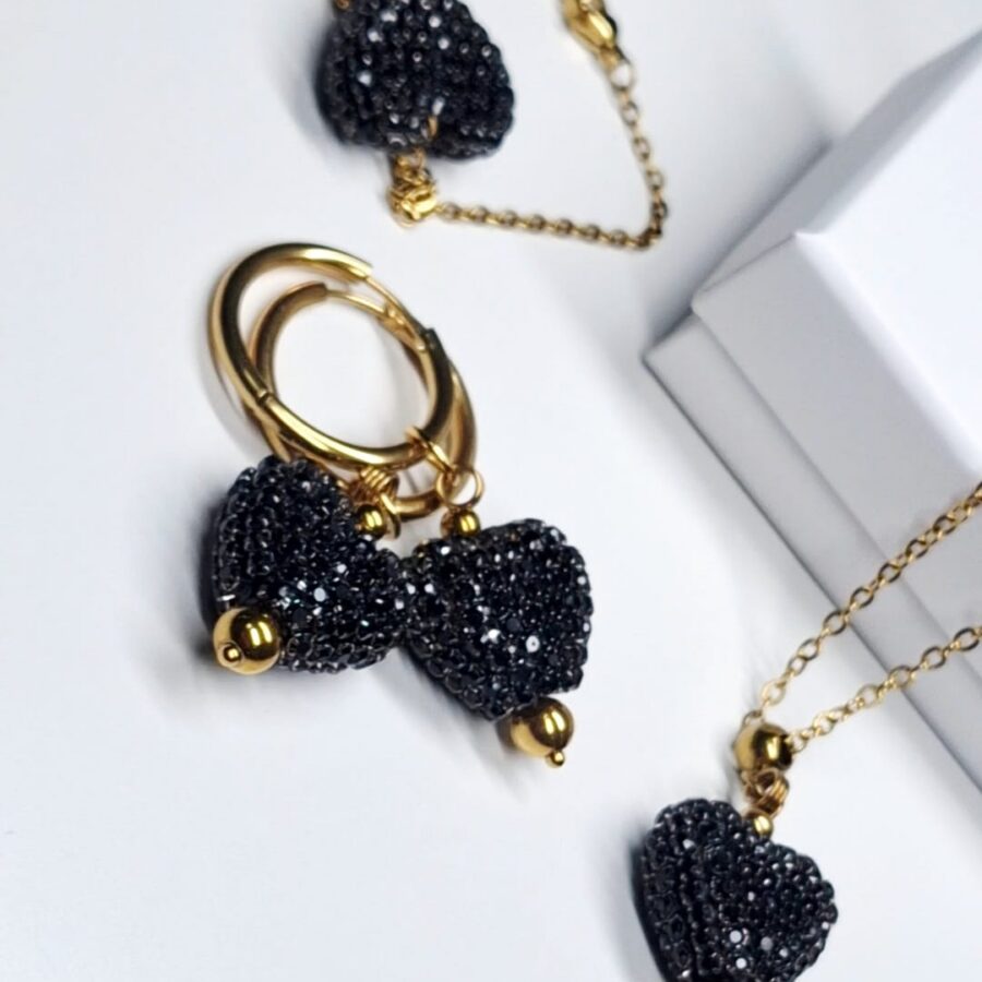 black heart goud set2 black heart goud set2