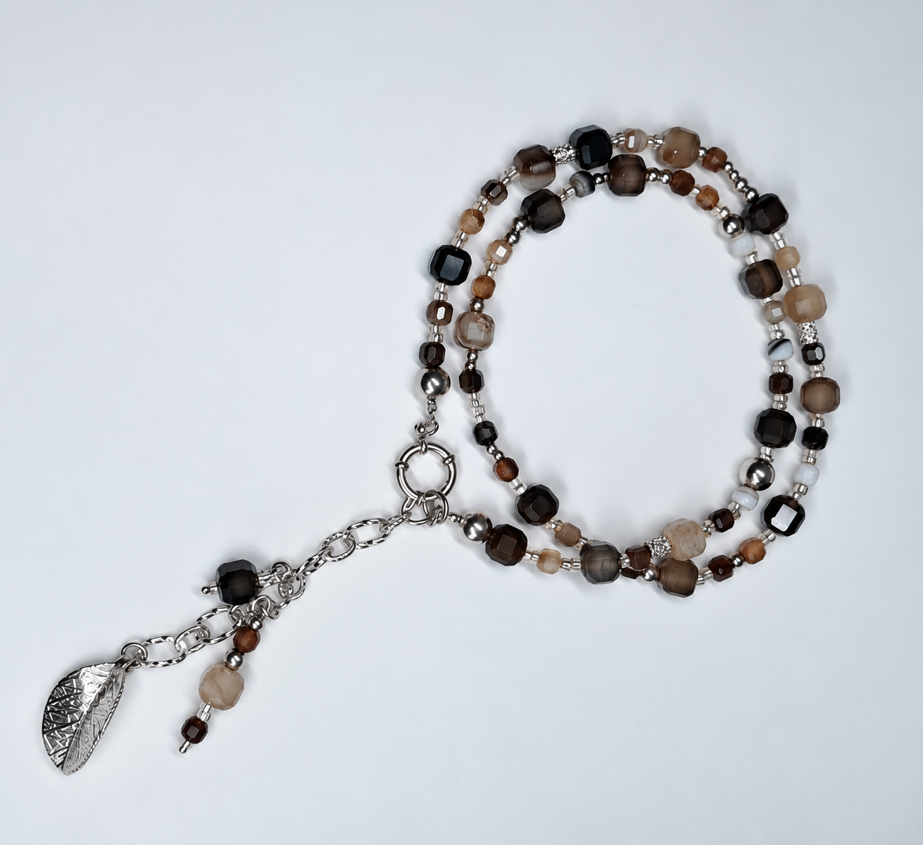 agaat ketting met blad zilver agaat ketting met blad zilver