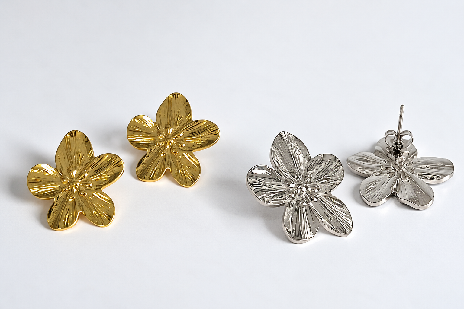 bloem oorknopjes goud zilver bloem oorknopjes goud zilver