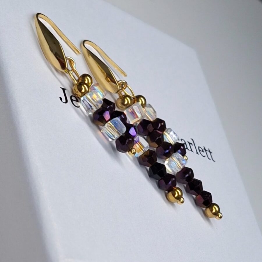 crystal purple oorbellen