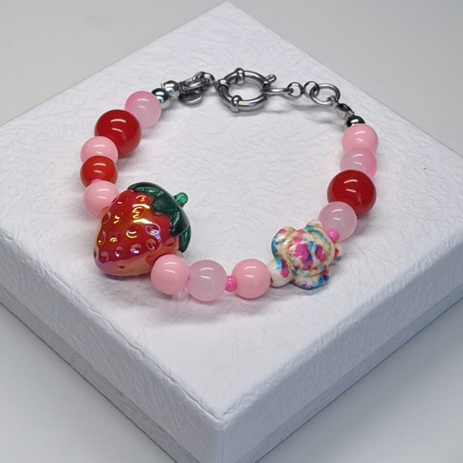 strawberry & turtle armband  